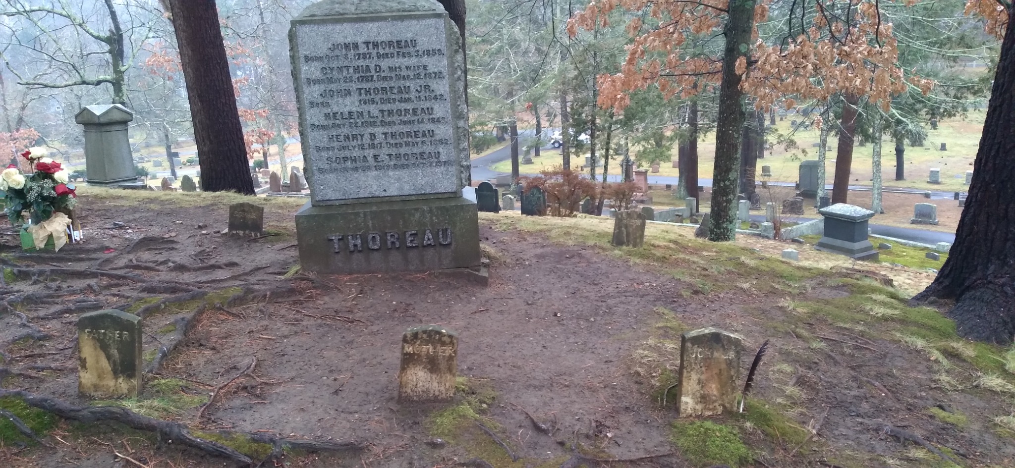 Grave marker on a literary journey